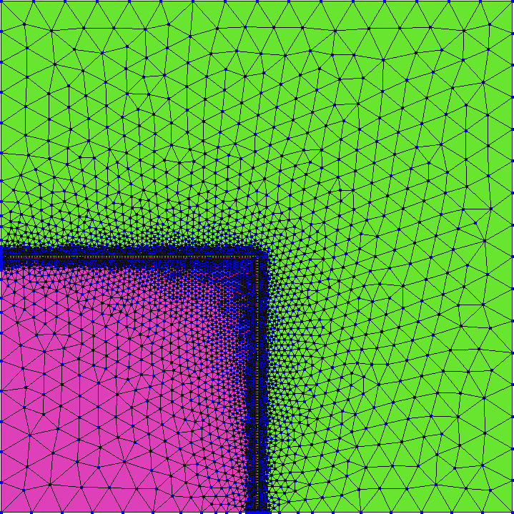 Fist-order locally-refined unstructured triangular grid